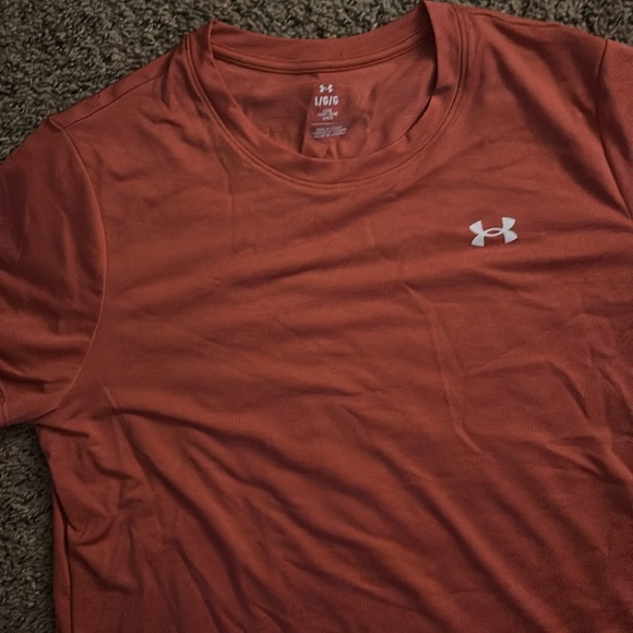 Under Armour Orange Tee Shirt Size Large - Picture 2 of 5